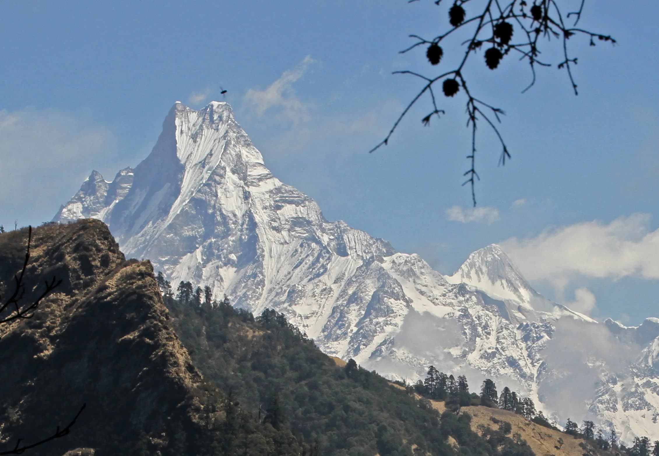 Mardi Himal ridge trail on the descent toward Sidhing village