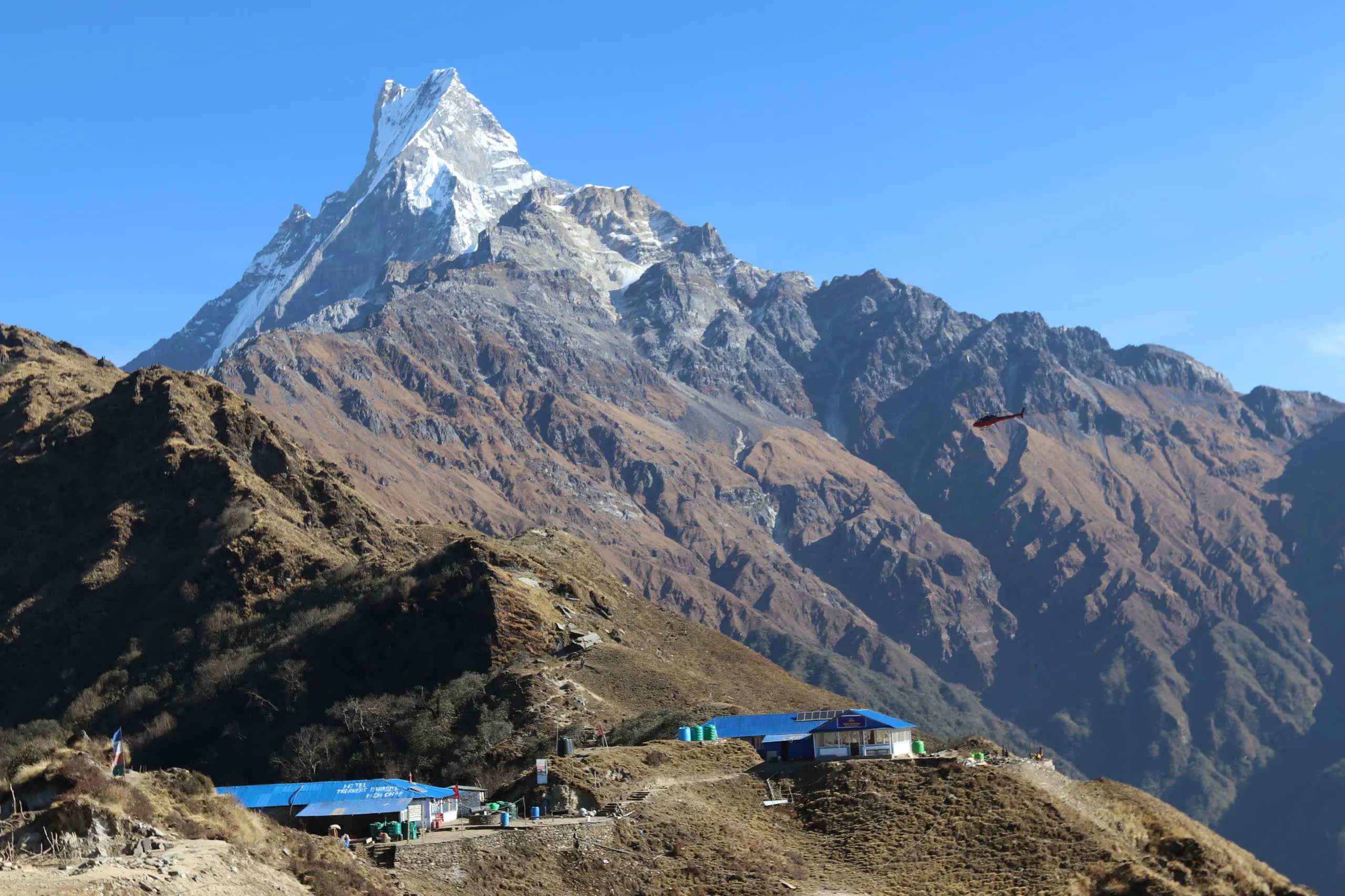 Mardi Himal ridge and the Annapurna massif at sunrise