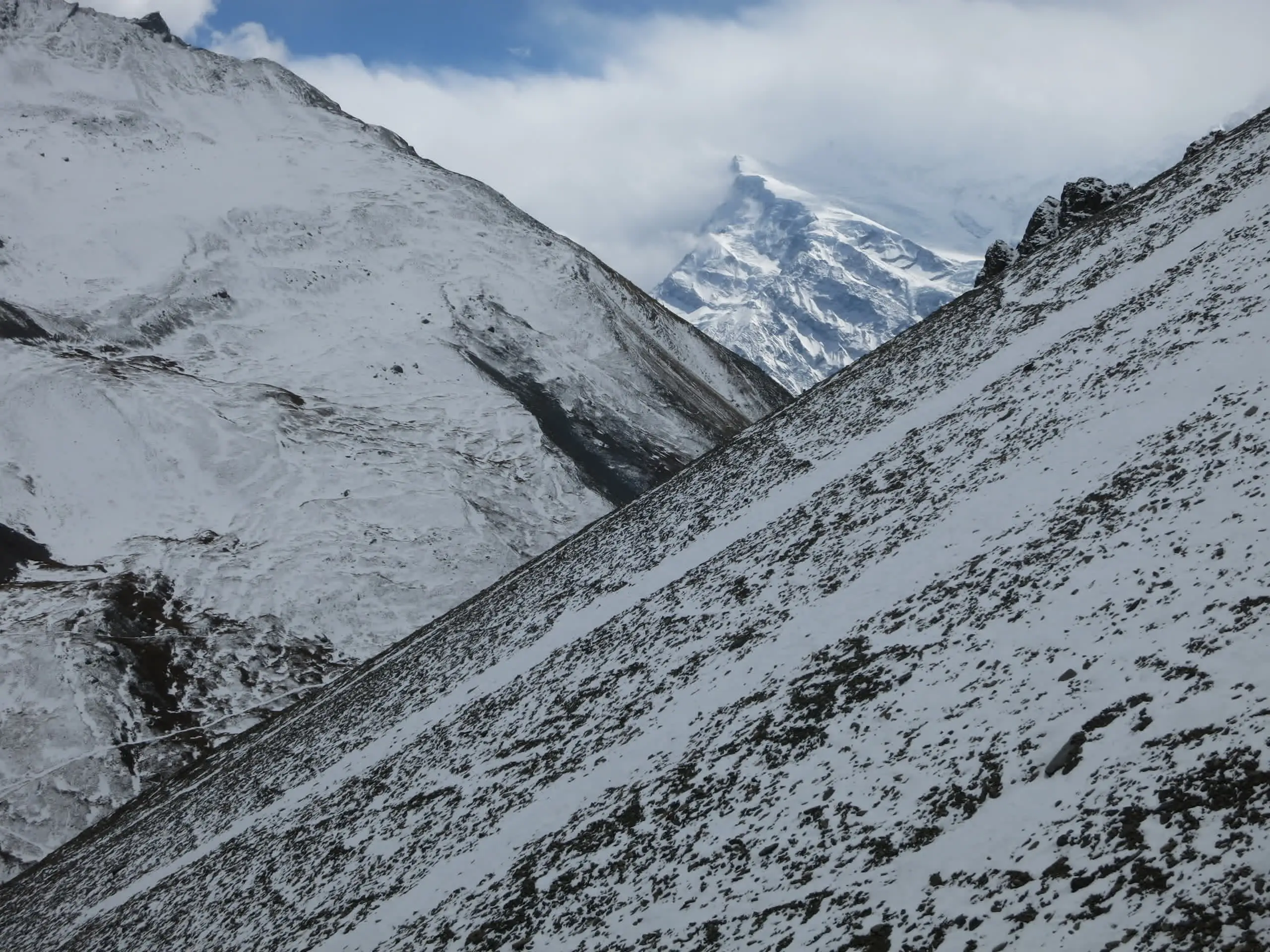 The high ridge of the Mardi Himal trek above the cloud line