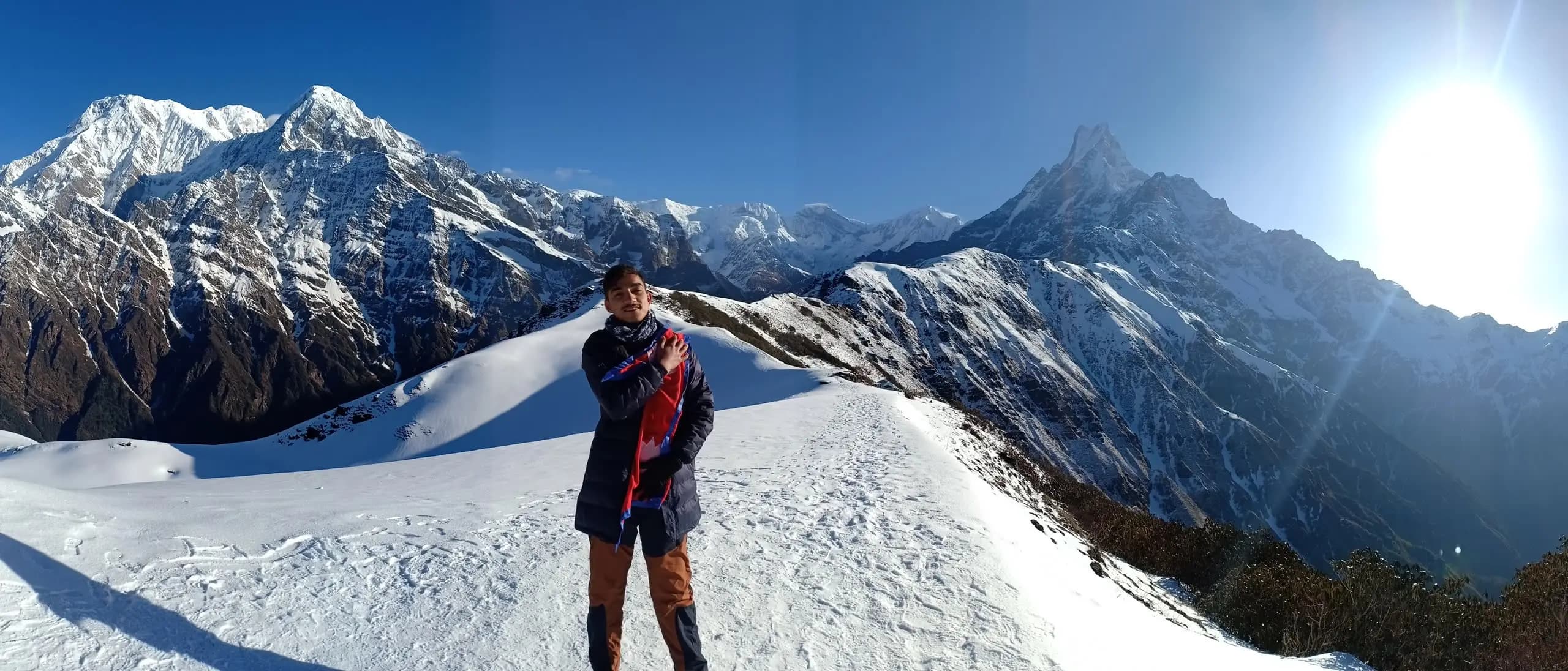 Mardi Himal base camp and the Annapurna peaks