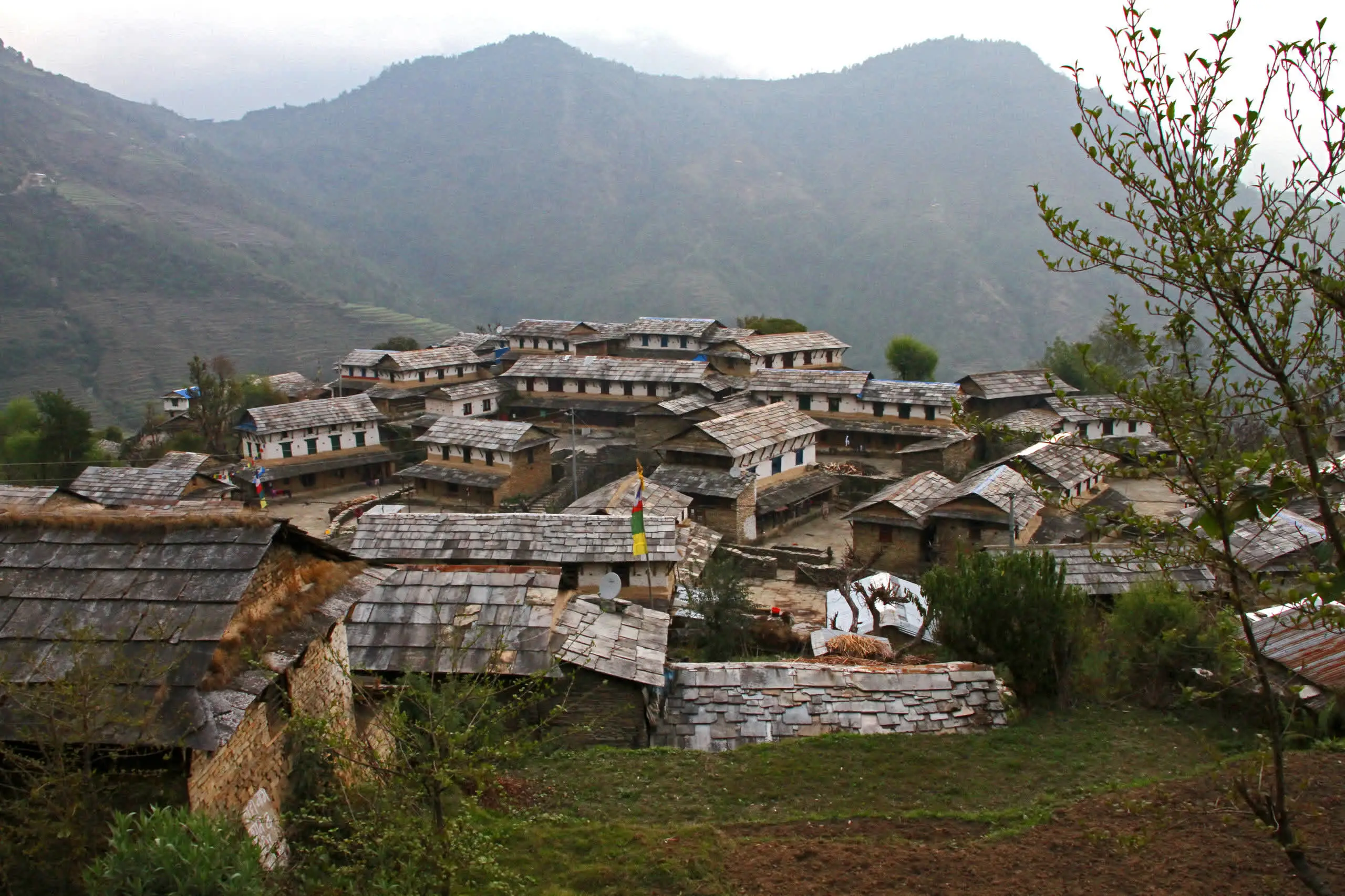 Mardi Himal ridge above Gurung village of Kaski, Annapurna
