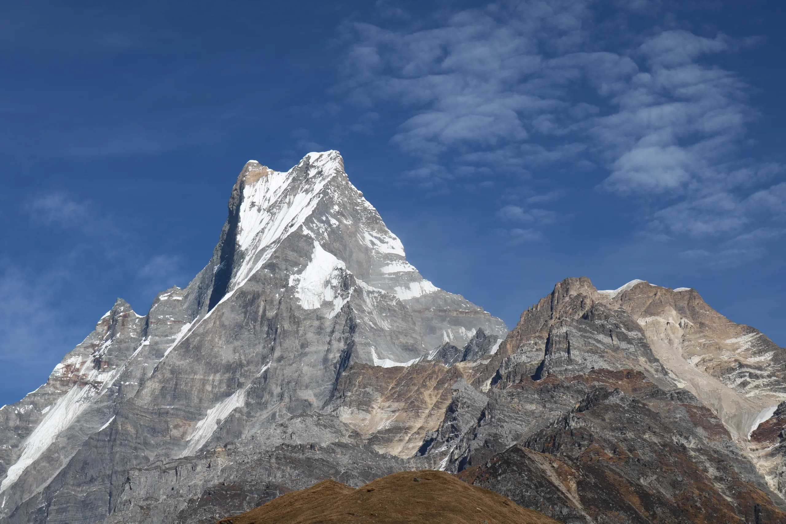 Mardi Himal ridge above the cloud line