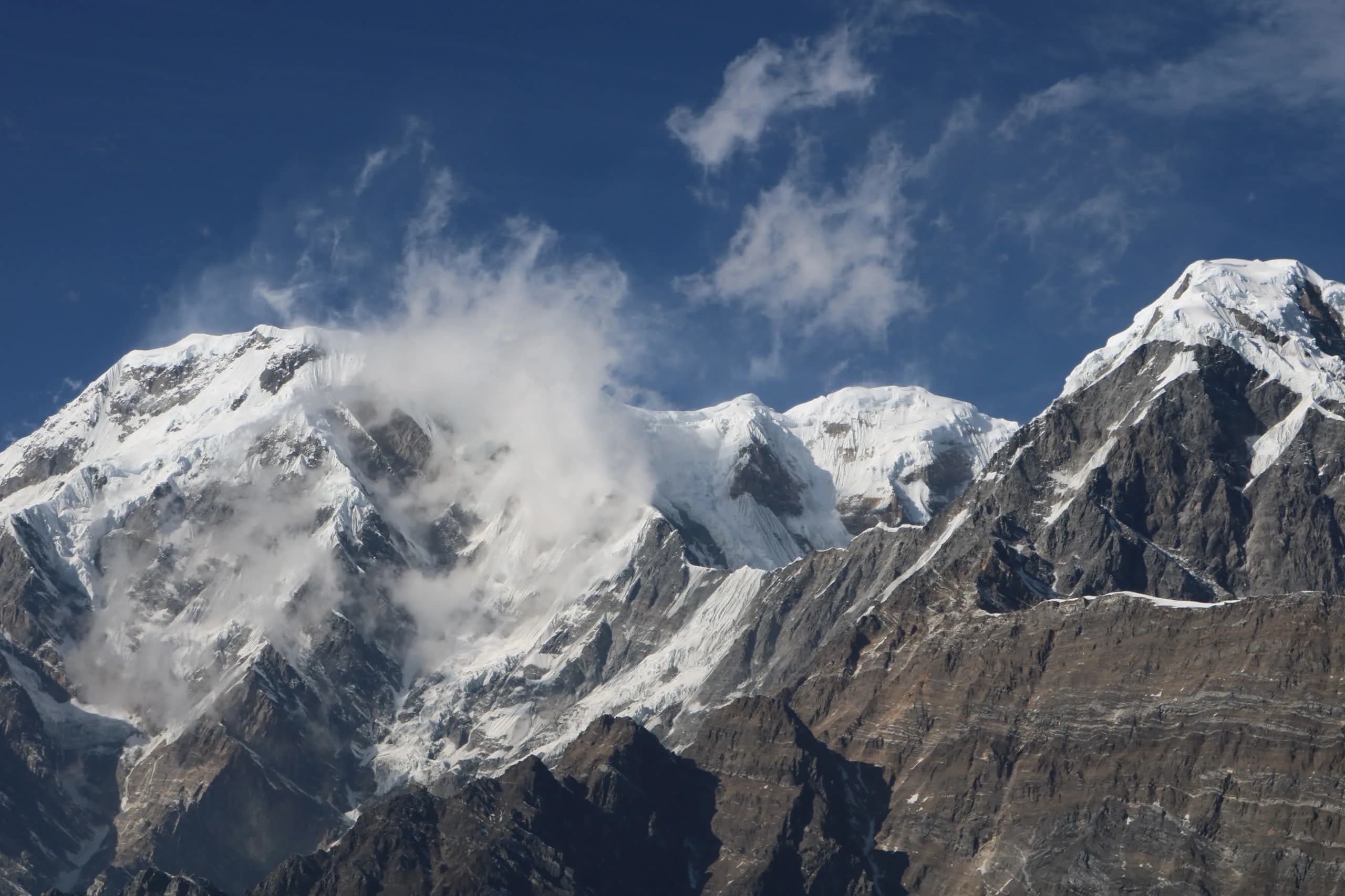 The Mardi Himal ridge rising above the Annapurna foothills