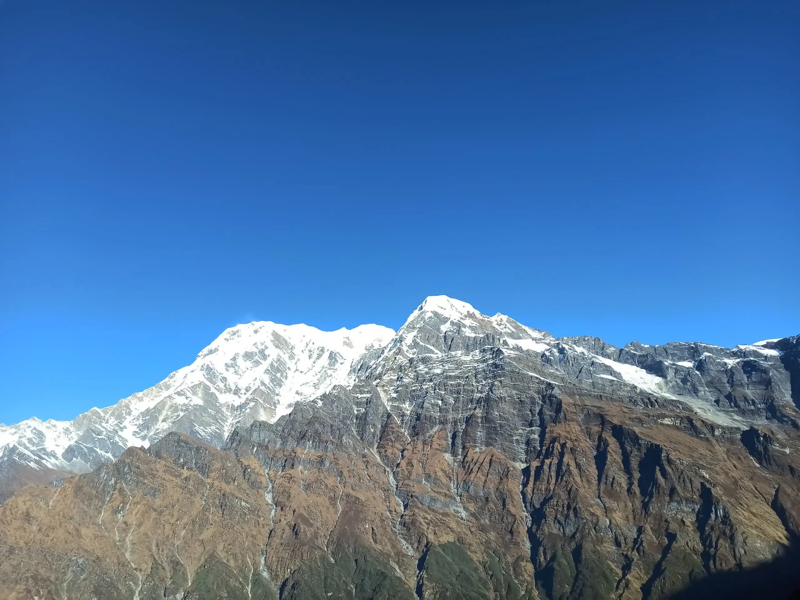 The peaks around Mardi Himal: Machhapuchhre and the Annapurna skyline