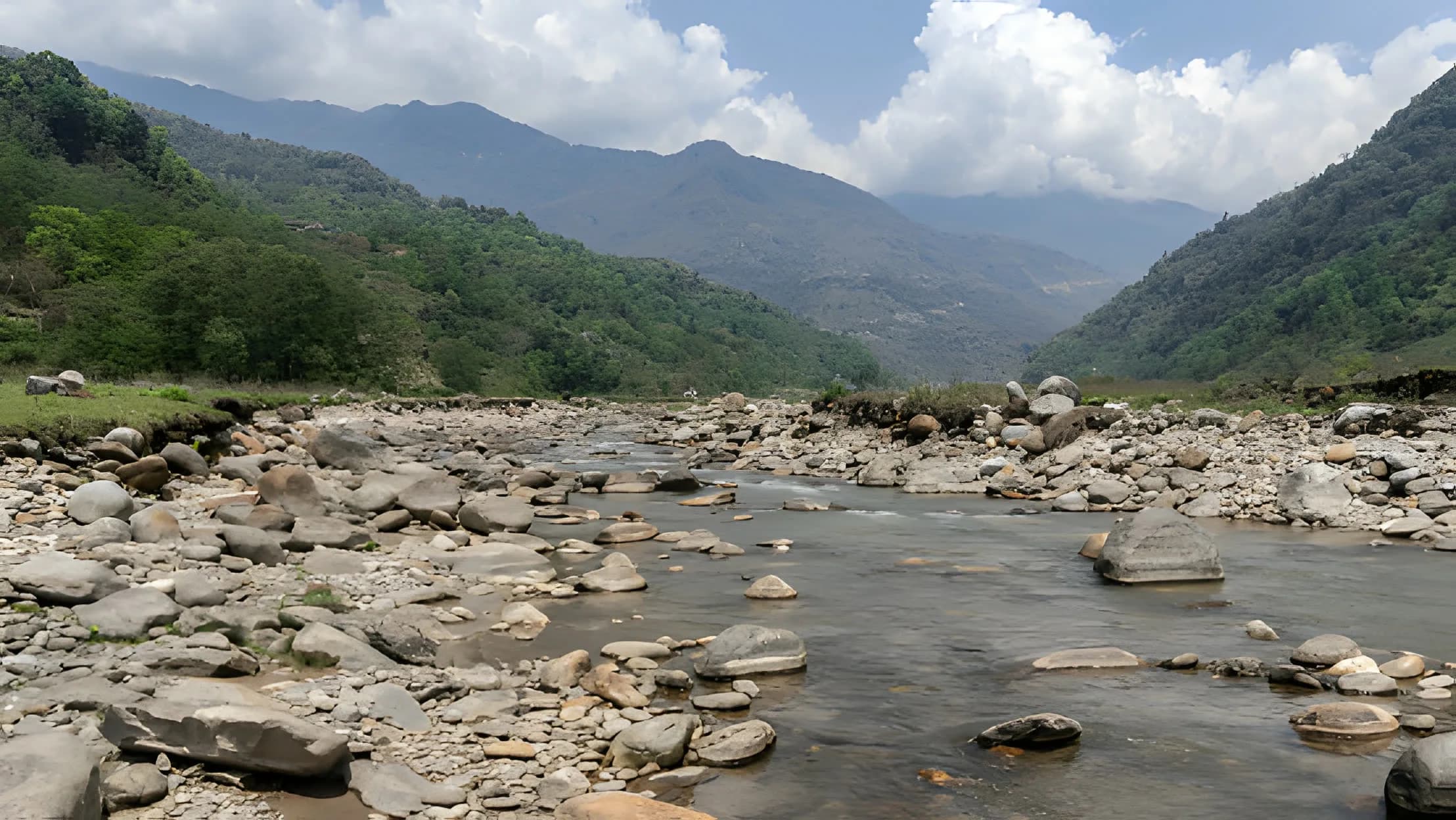 Glacier-fed rivers below Mardi Himal in the Annapurna region